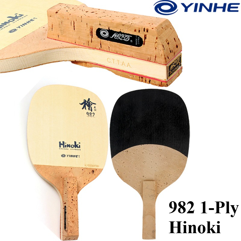 Table Tennis Paddle - YINHE 982 1-laags massief Hinoki tafeltennisbat,