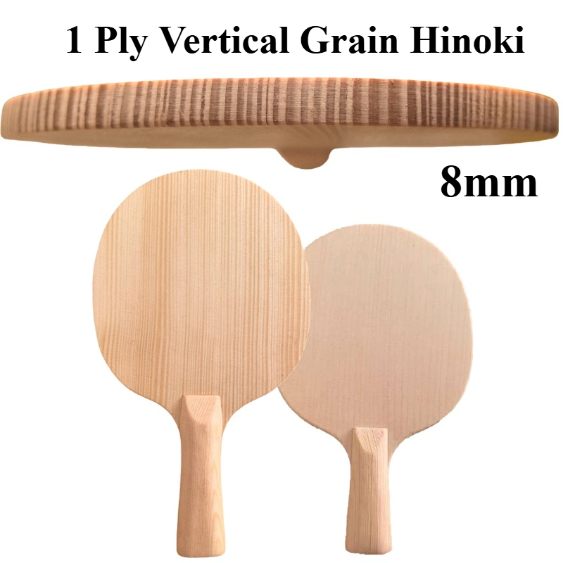 Table Tennis Paddle - 1-Ply 8mm Verticale Graan Hinoki Tafeltennis