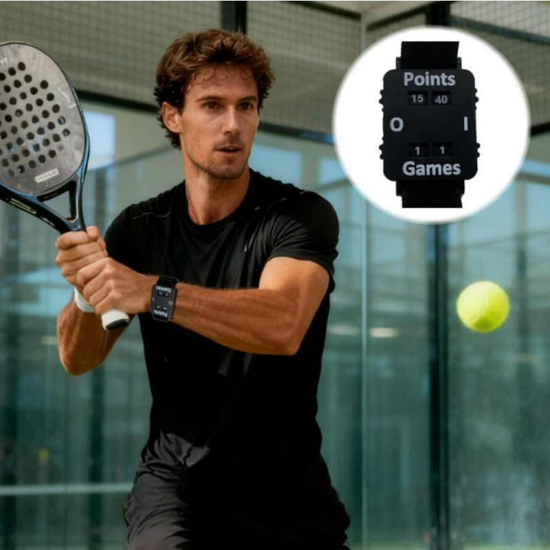 Wristband Ping Pong - Tennisscore-tellerhorloge met verstelbare polsband, draagbaar voor