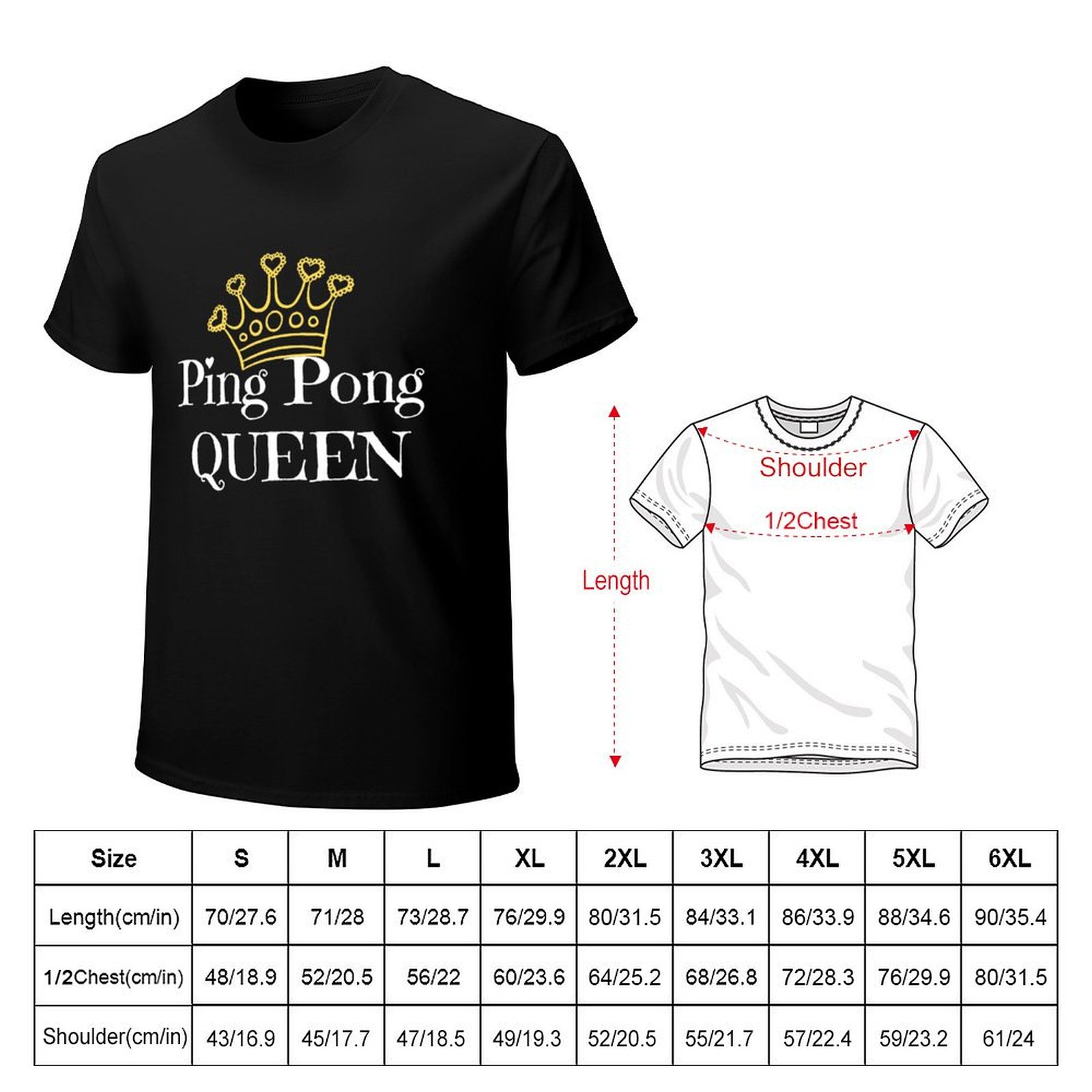 Ping Pong Queen T-shirt voor t - Table Tennis Queen recensie en prijs