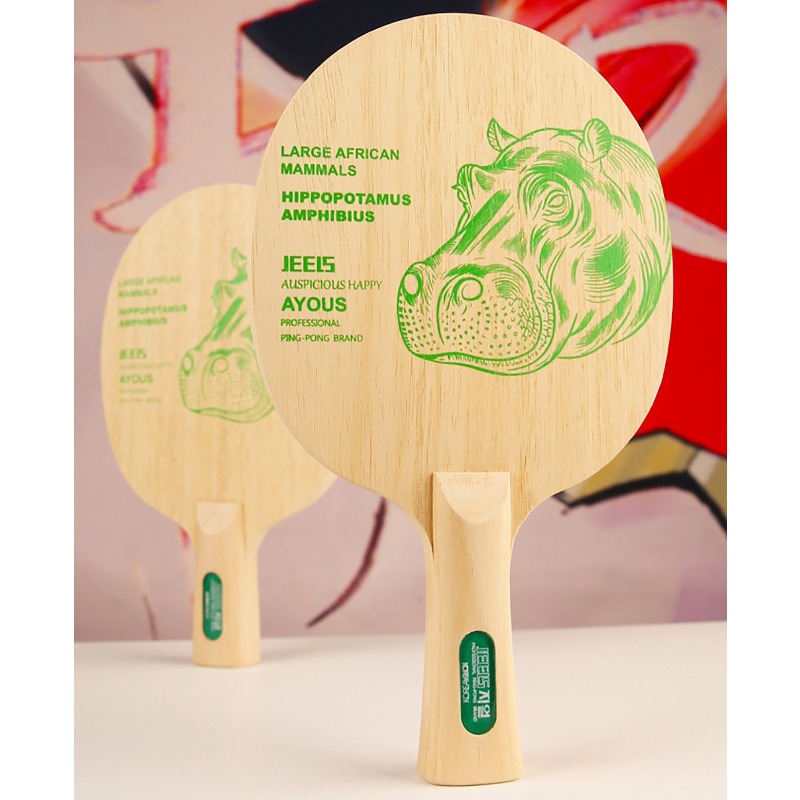 JEELS Green Hippo 1 Ply Ayous  - Table Tennis Paddle recensie en prijs