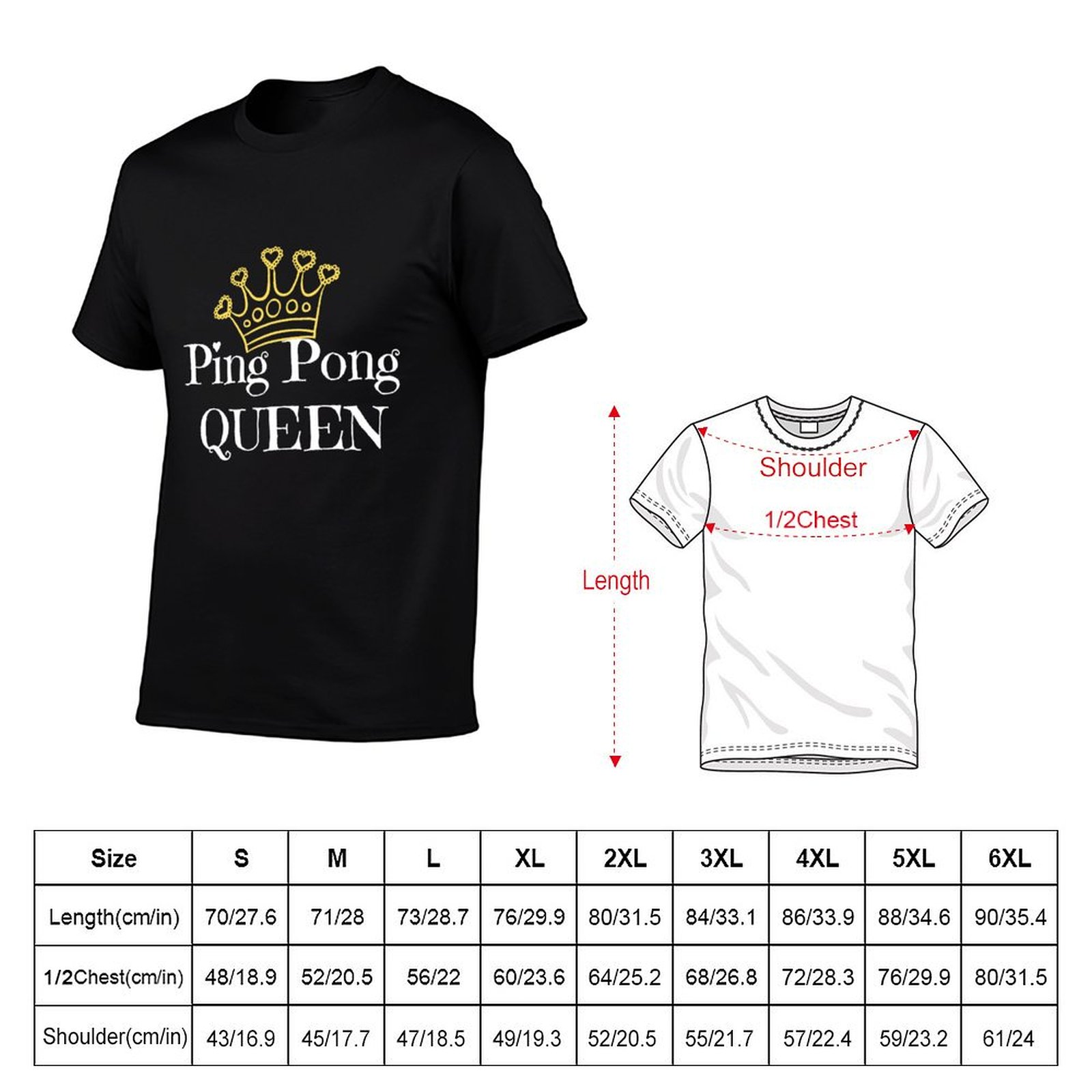 Ping Pong Queen T-shirt voor t - Table Tennis Queen recensie en prijs